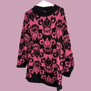 Pink and Black 80s Sweater